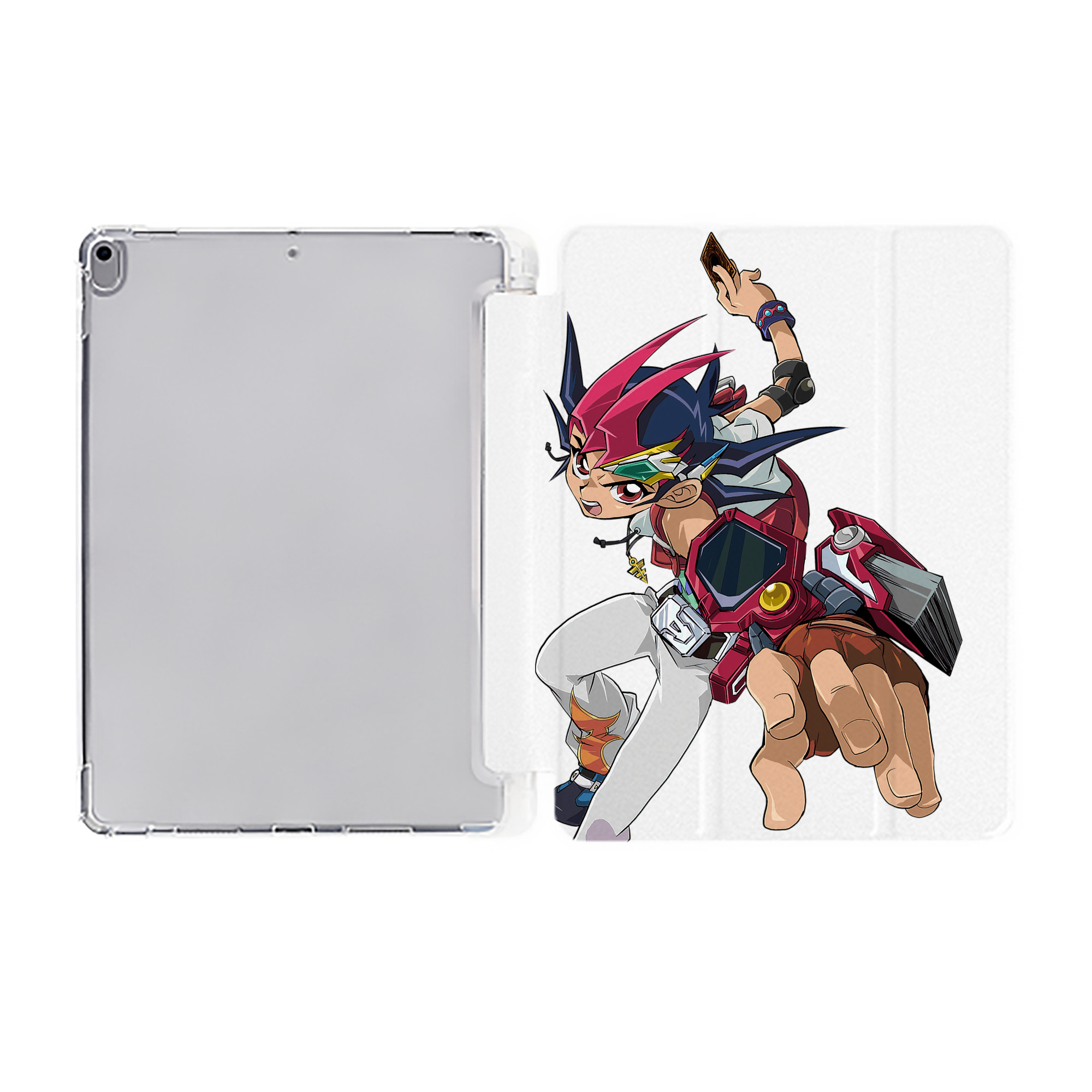 （画像用） 遊☆戯☆王 Yu-Gi-Oh! IPad ケース ペン収納付き 三つ折りスタンド PUレザー×シリコン 対応機種9.5/10.5/10.9インチ